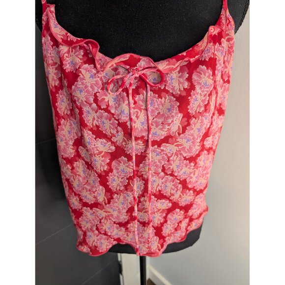 Murano Sleepwear Women's Pink and White Floral Camisole - Large - Picture 2 of 7